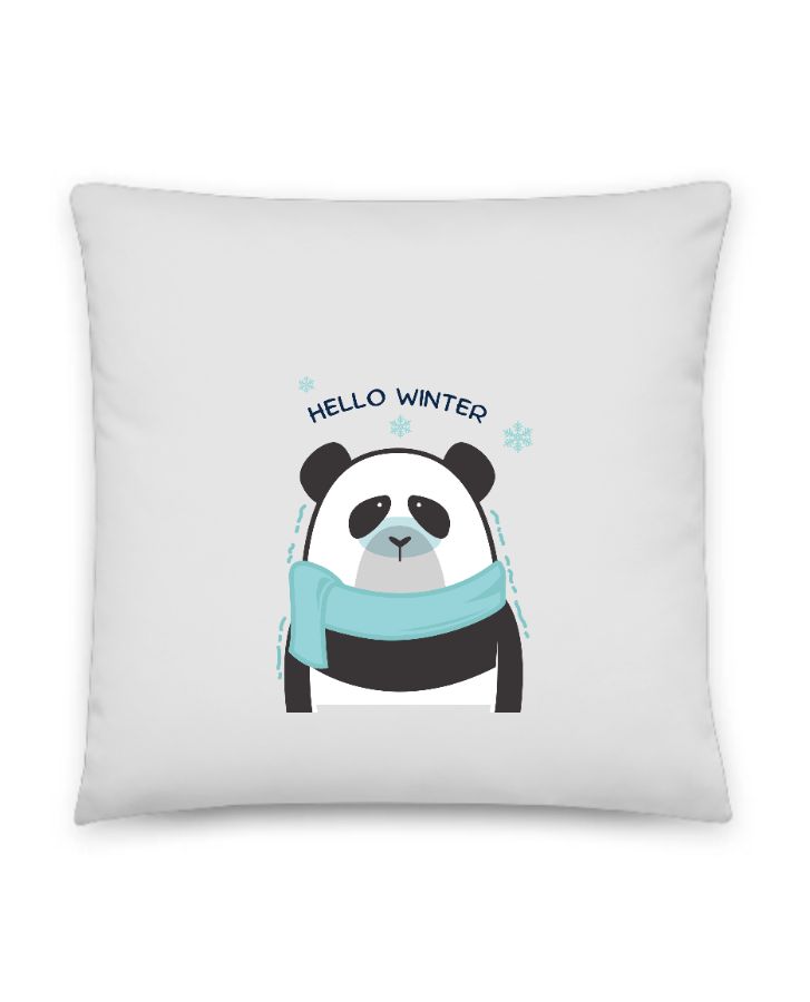 Hello Winter Throw Pillow - Front