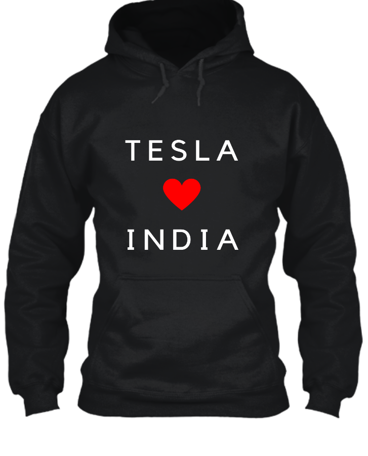Hoodie Tesla Love India - Front