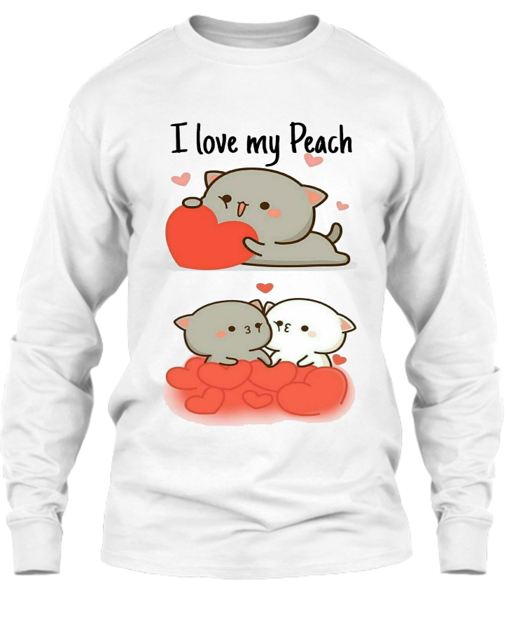 I Love My Peach Design with 2 Pictures | Full Sleeves T-shirts - Front