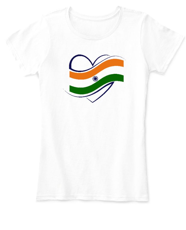 Indian Flag In Heart - Front