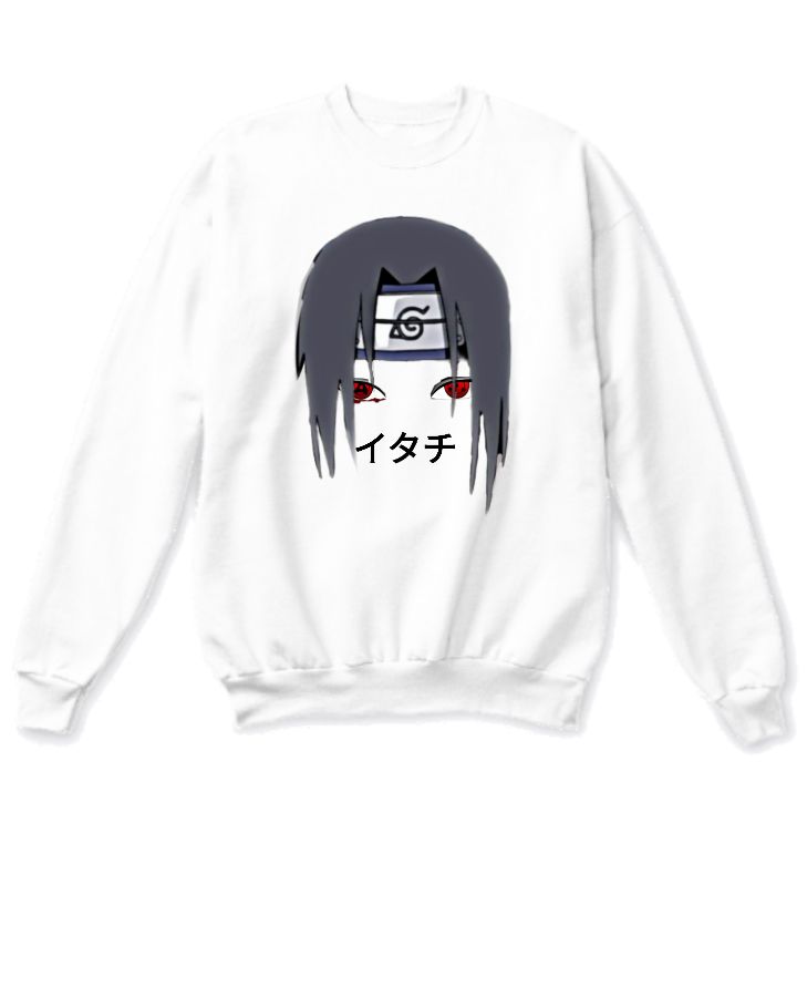Itachi Anime sweatshirt | White printed sweatshirt  - Front
