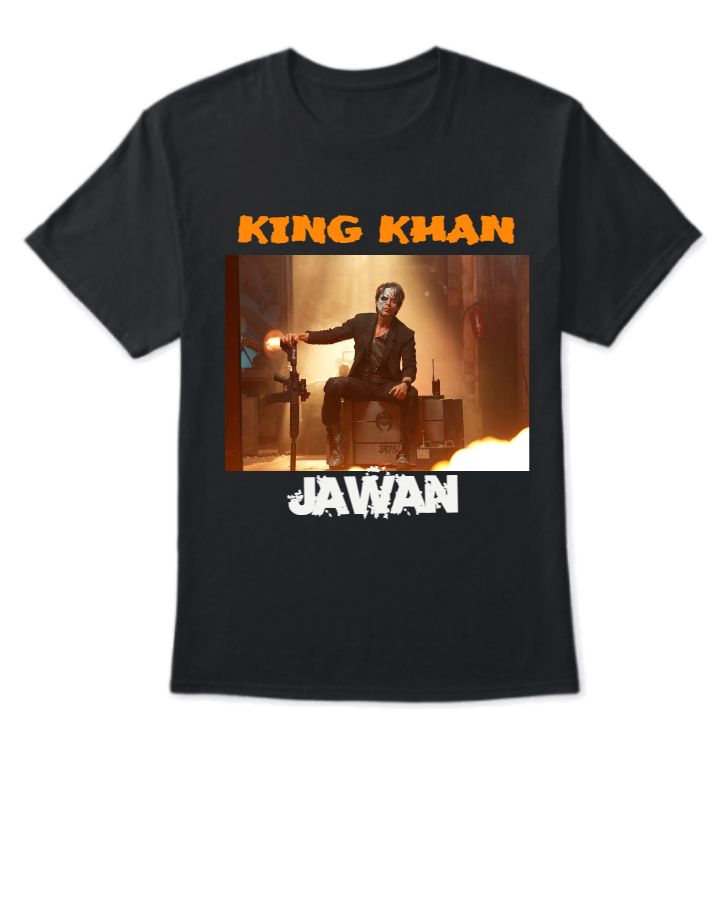 JAWAN Shah Rukh Khan Black T Shirt - Front