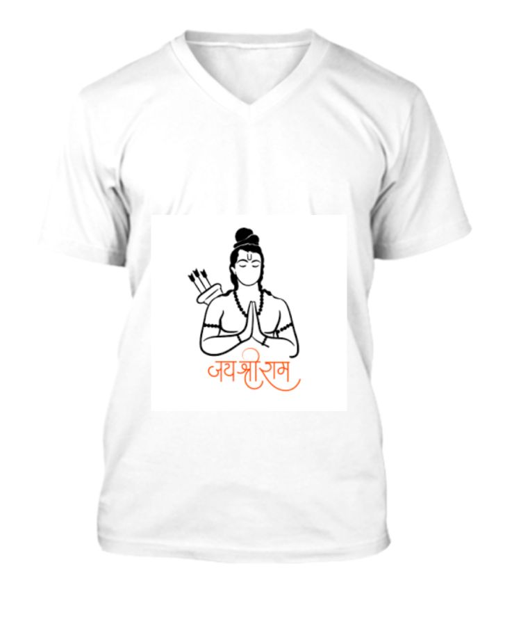 JAY SHRI RAM DESIGN PRINTED T SHIRT  - Front