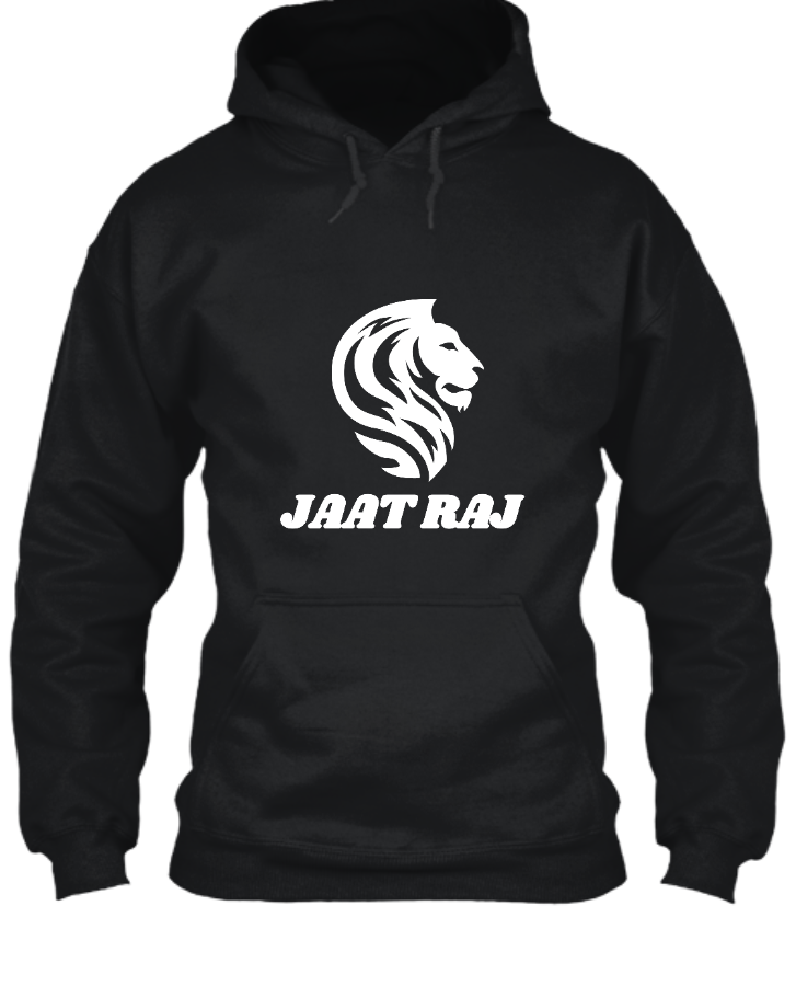 Jat Raj Design Hundred 100% Cotton Hoodies. - Front