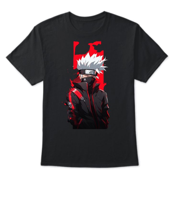 Kakashi black half t-shirt - Front