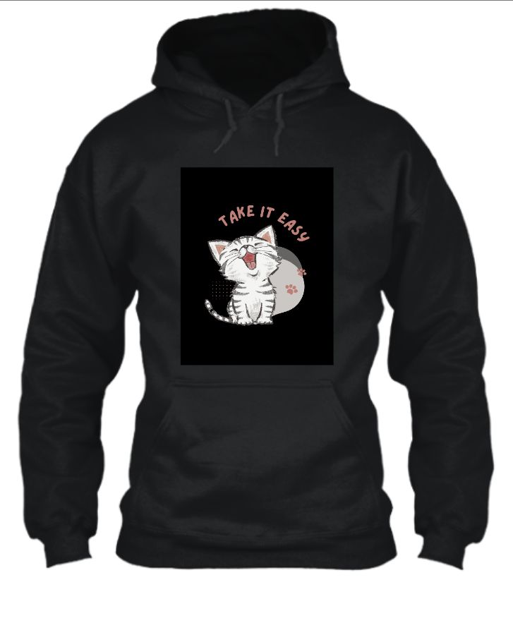 Kitten Chuckles: 'Take It Easy' Aesthetic Hoodie