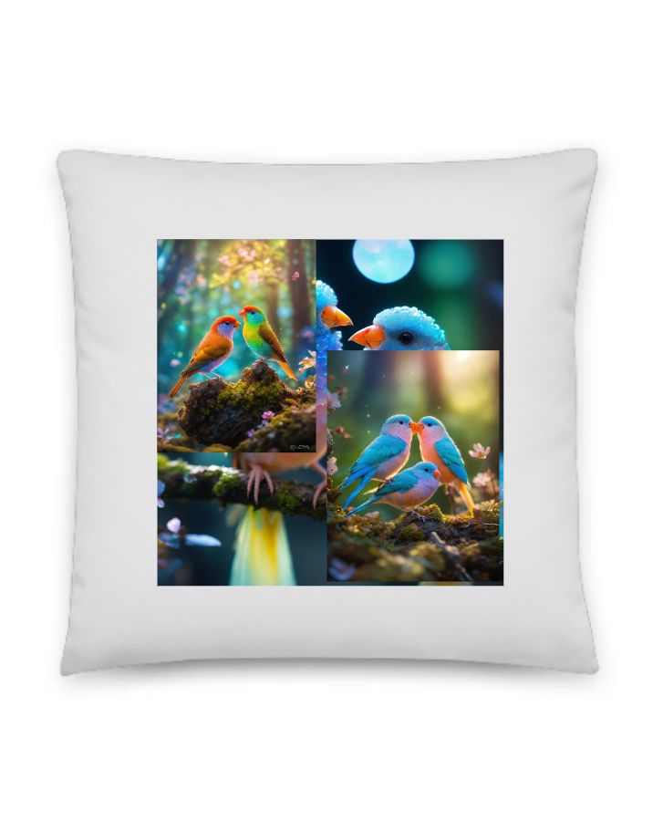 LOVE BIRDS THROW PILLOW FOR COUPLES. - Front