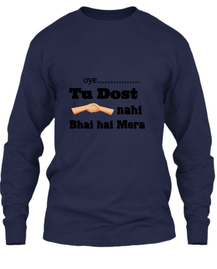 Tu dost nahi bhai hai mera Hindi Funny Quotes Printed Black Tshirt Black T  Shirt