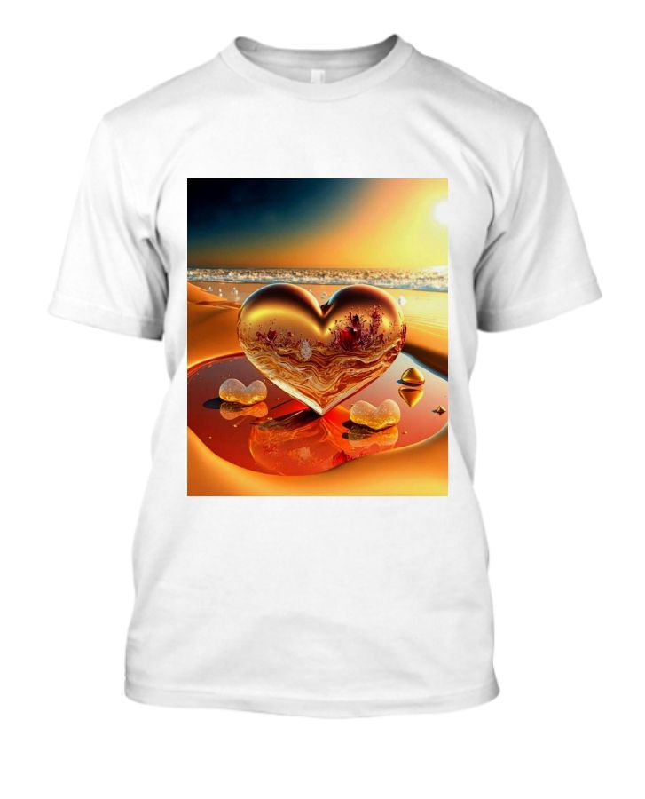 T- shirt for Men, Lovers, Cotton, Printed, Heart Design. - Front