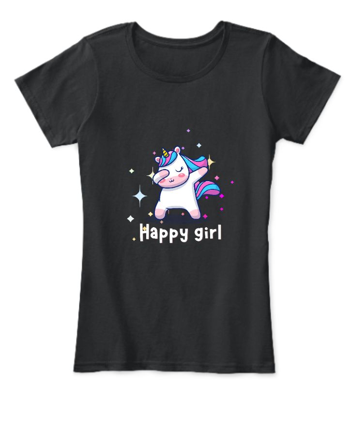 Laugh, Love, Live: Girls' Happy Life T-Shirt - Front