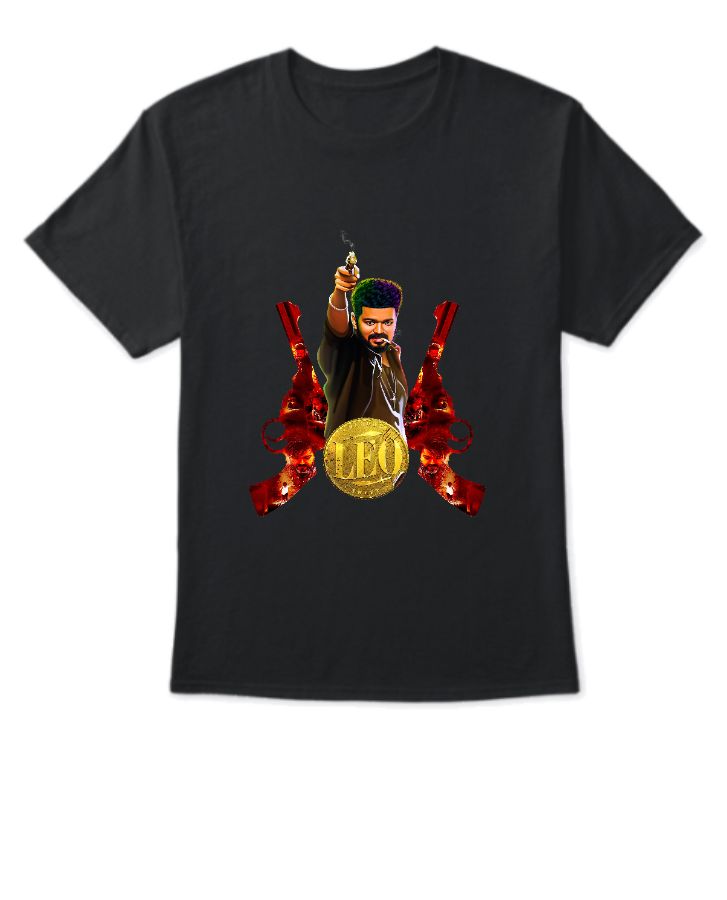 Leo Movie Vijay T-Shirt black - Front