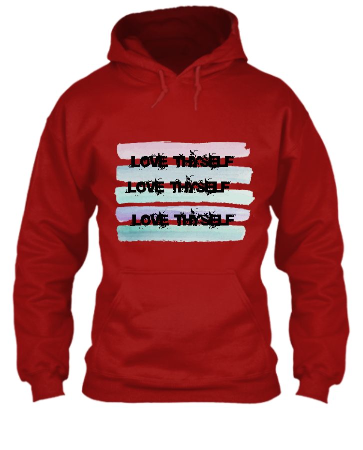 Love Thyself Text Hoodie - Front