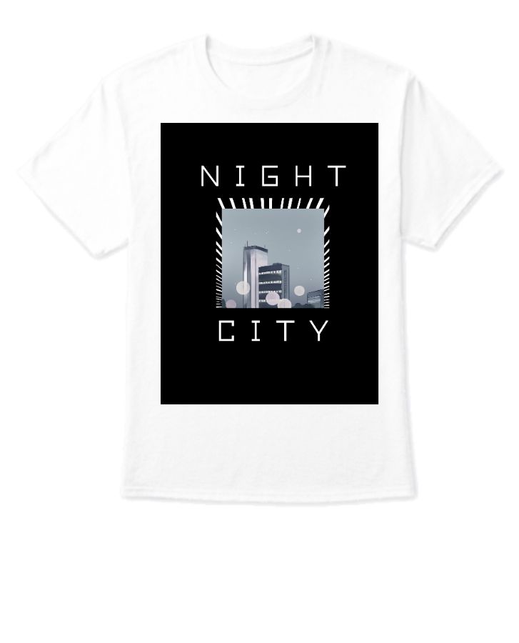 MODERN ANIME CITY HALF SLEEVE TSHIRT | BLACK & WHITE - Front