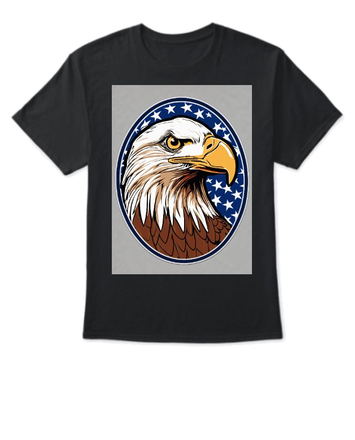 Majestic Patriot: American Bald Eagle T-Shirt Designs - Front