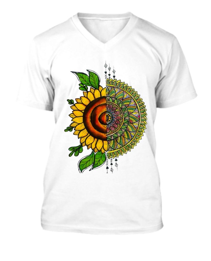 Mandala Art Design T-Shirt| V-neck T shirt