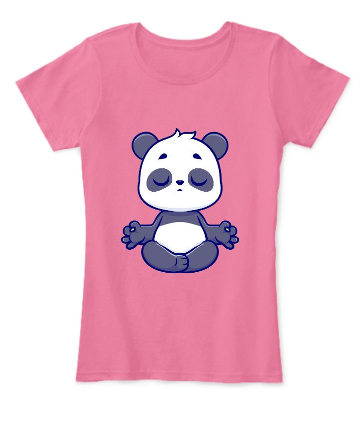 Meditating Panda Premium Women T-Shirt - Front