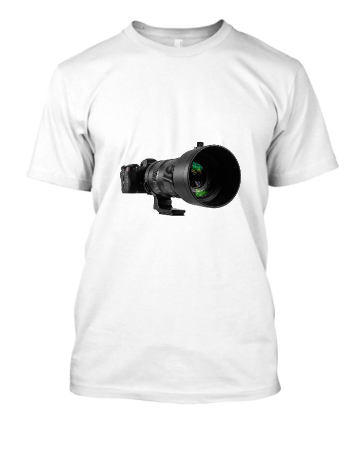 Men DSLR, Graphic Print Round Neck Cotton Blend White T-Shirt - Front