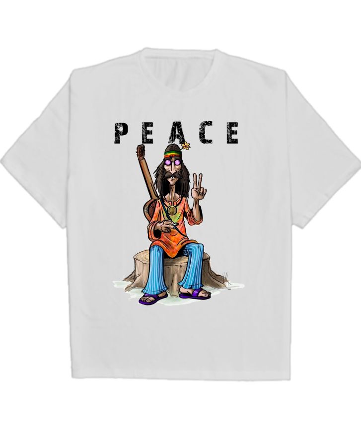 Men half sleeve-peace - Front