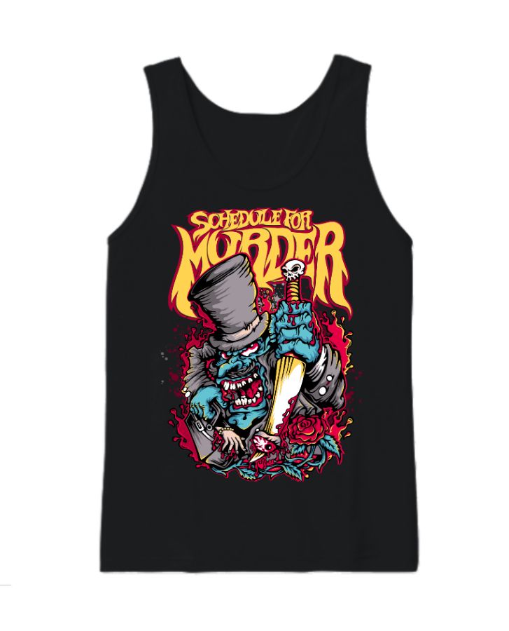 Men's Black Graphic Printed Vest - Front