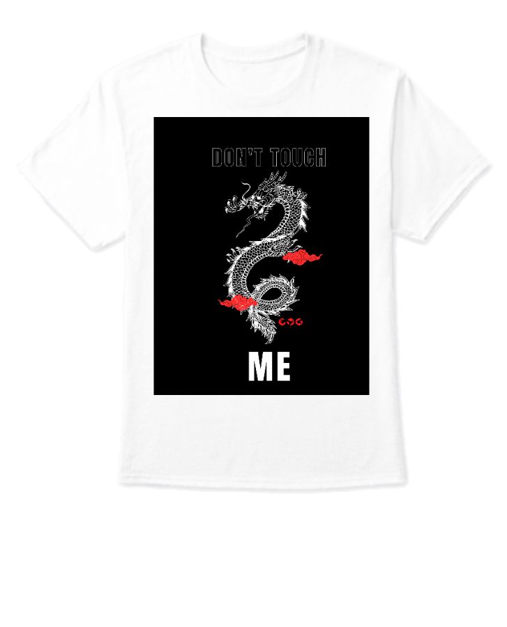 Mens white T shirt with black design - Front