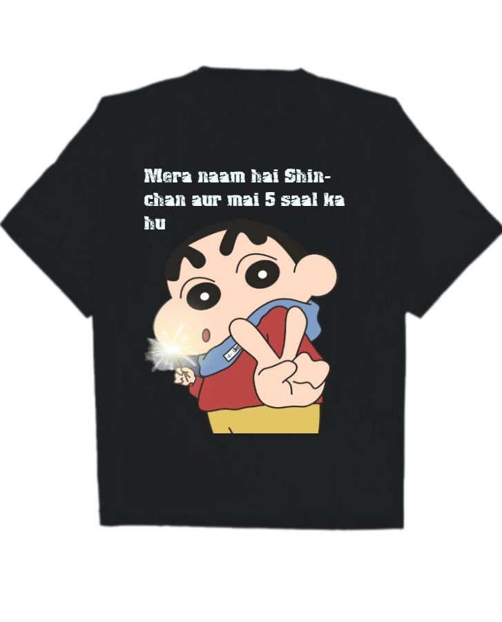 Mera naam hai Shinchan Design Oversized T-Shirt  - Front