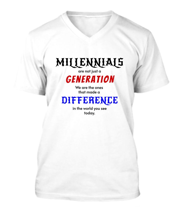 Millennials Generation Premium V-neck T-Shirt - Front