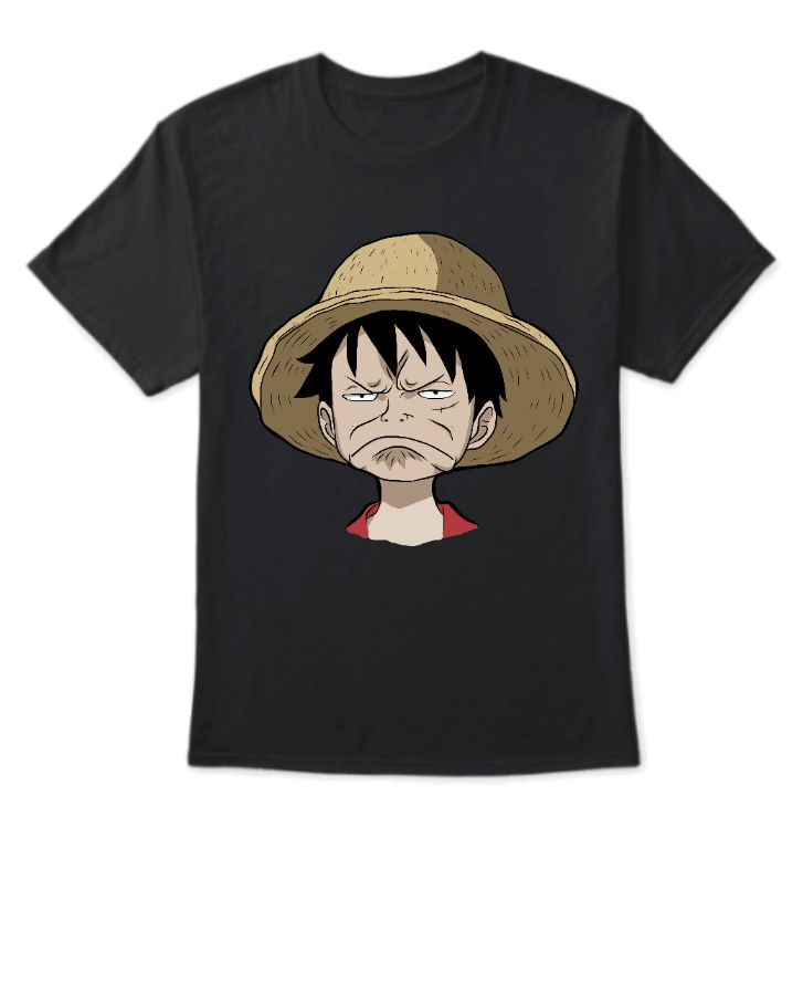 Monkey D Luffy printed Tshirt (Black) - Front