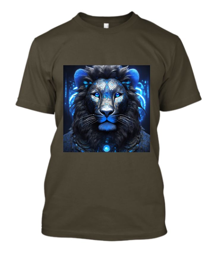 Monochrome Mane: Geometric Lion Logo T-Shirt Collection - Front