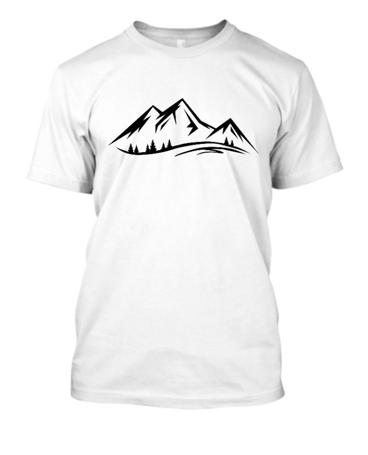 Mountain designed mens casual T-shirt.  - Front