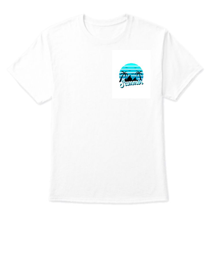 Multicolor Colorful Festive Illustration Summer T-Shirt  - Front