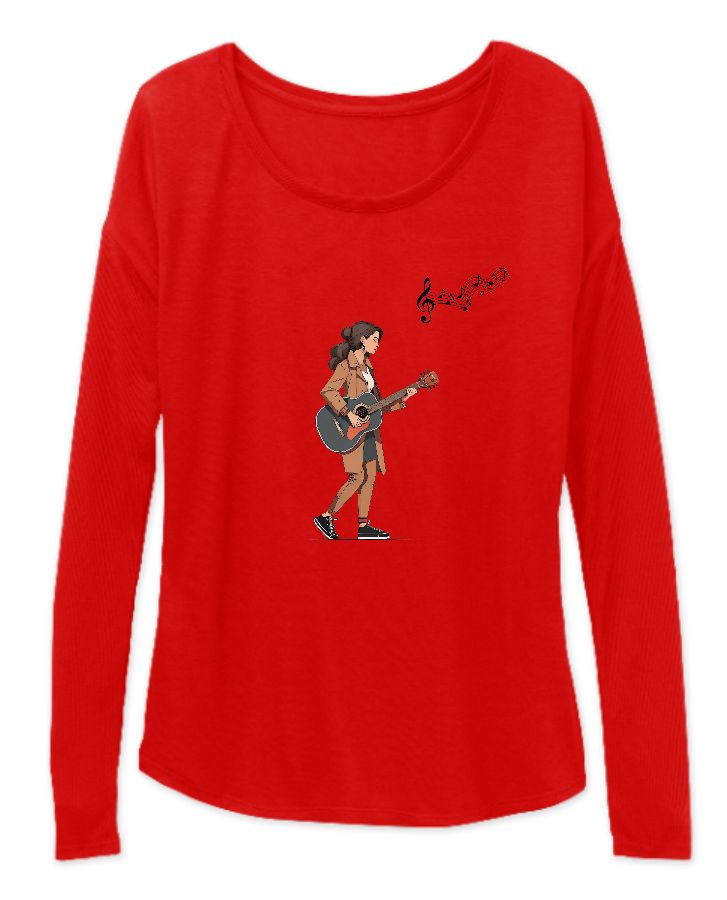 Music Girl Design Women's Full Sleeve t-shirts - Front
