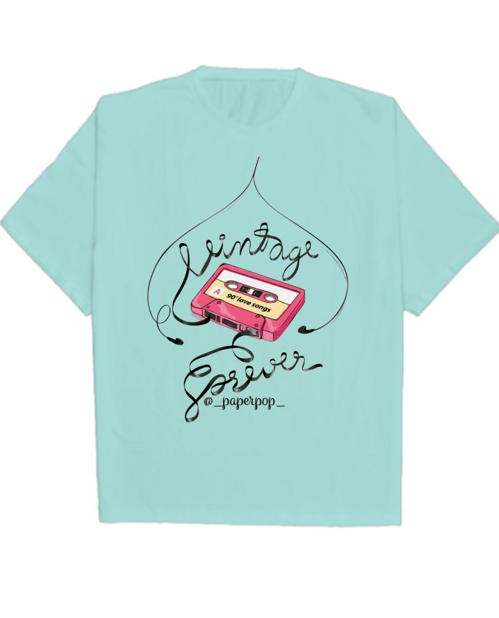 Music Tape Design Oversized T-Shirt  - Front