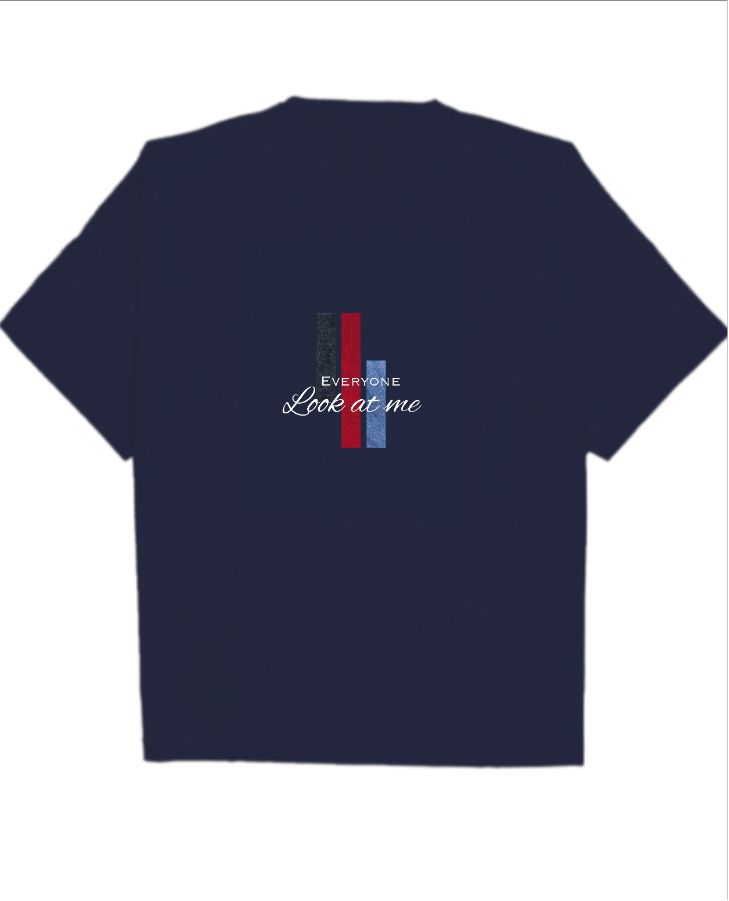 Navy Blue Premium Oversized T-shirt  - Front