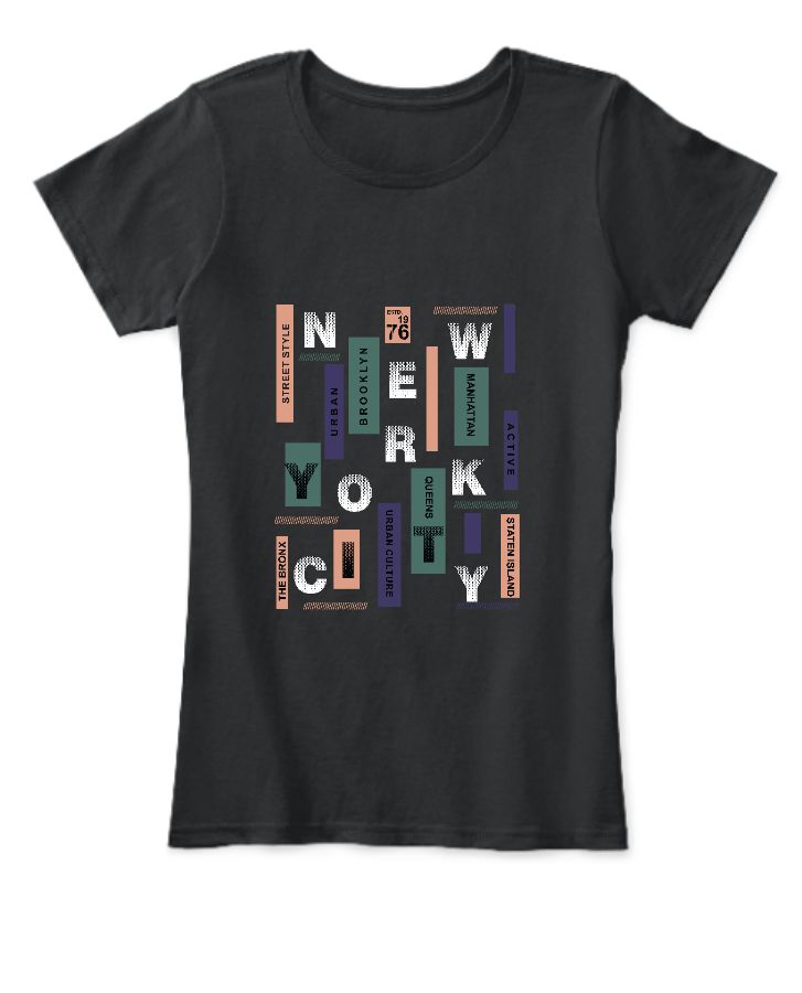 New york design women sleev tshirt - Front