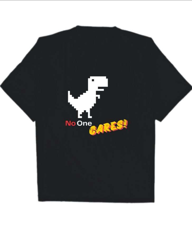 No One Cares Black T-shirt - Front