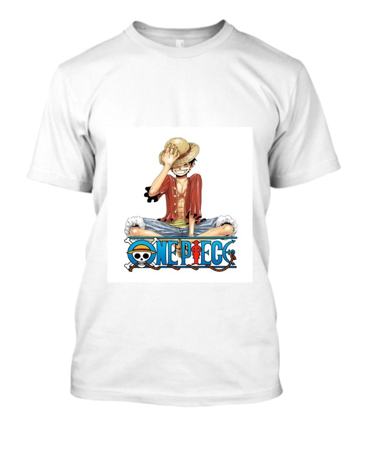 One Peice Monkey D Luffy Printed Cotton T-Shirt - Front