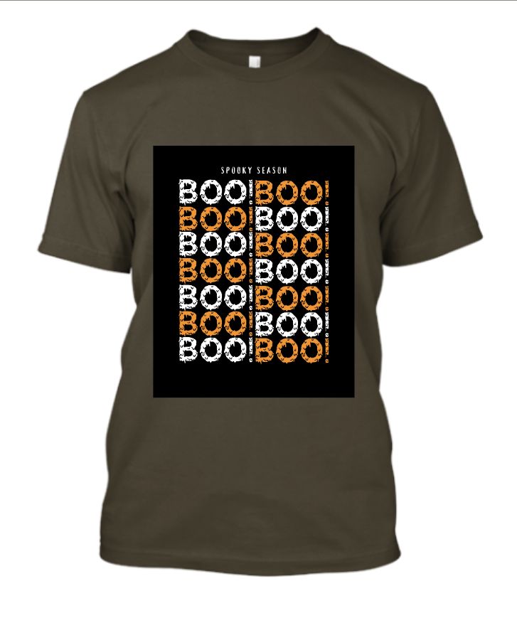 Orange Black Illustrative Halloween T-shirt  - Front