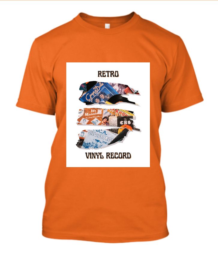 Orange Black and Blue Retro Design T Shirt - Front