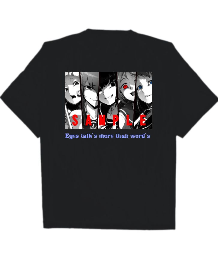 Oversize Anime T-shirt black - Front