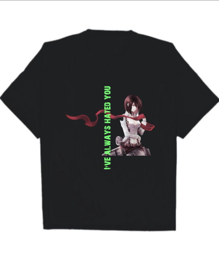 Oversized T-shirt inspired by attack on titans - Front