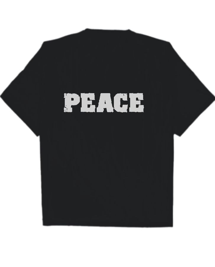 PEACE PRINTED OVERSHIZED T-SHIRT - Front