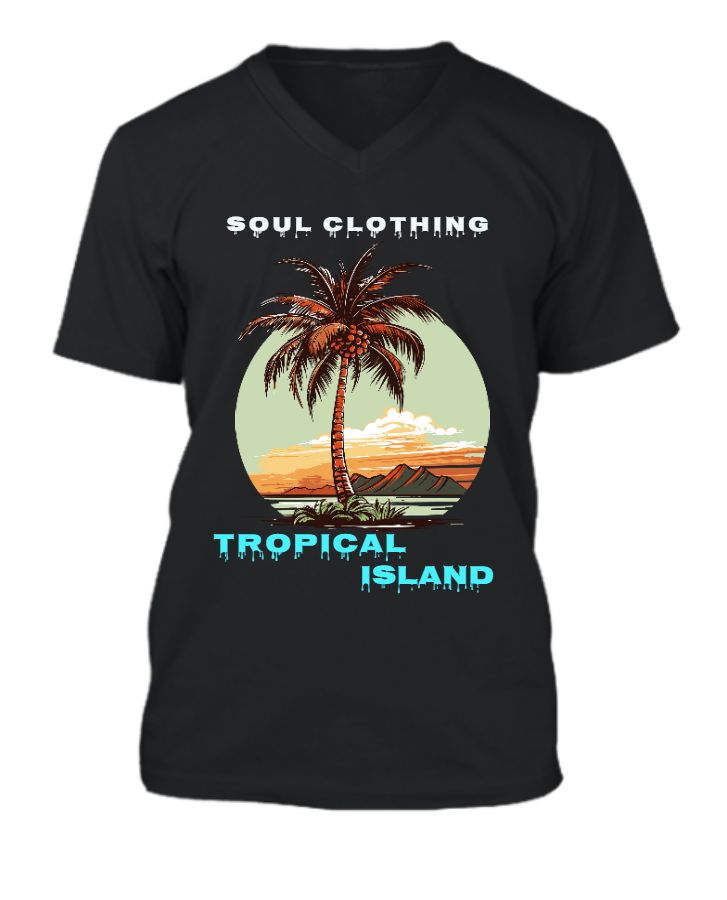 PREMIUM V-NECK T-SHIRT BY SOUL CLOTHING 100% COTTON - Front
