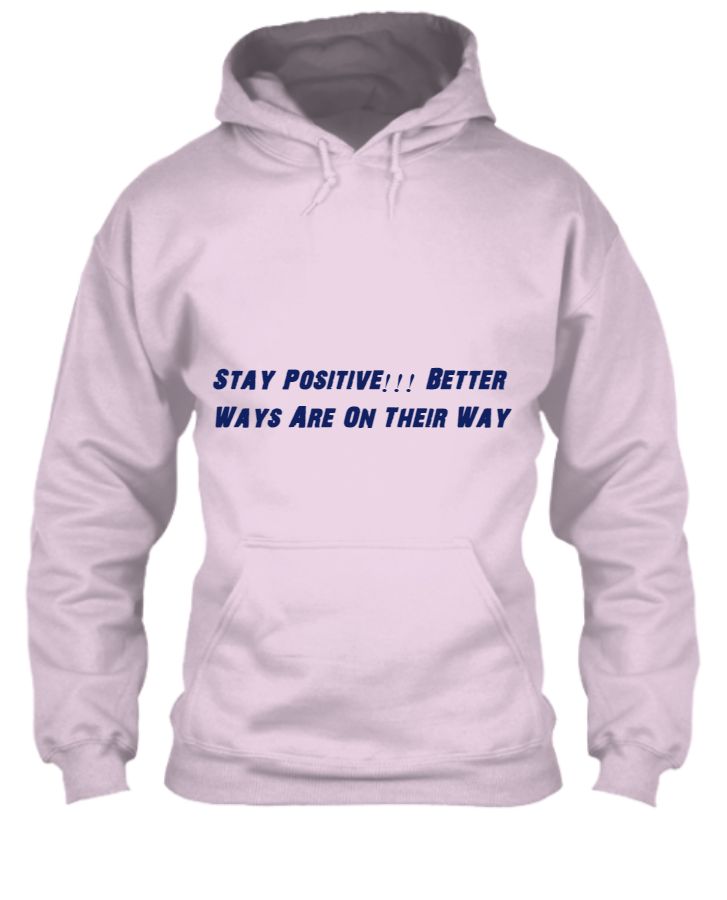 Pale Pink Positive Vibes Men's Hoodie Tshirt - Front
