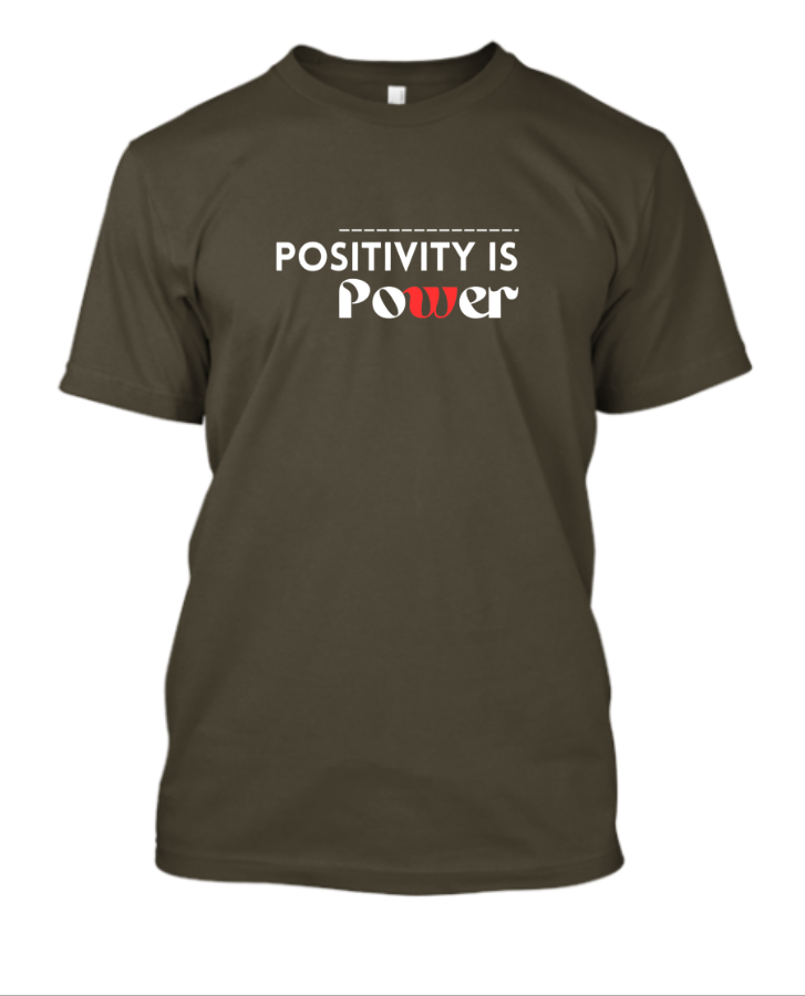 Positivity is Power Men Printed Round Neck Navy Blue T-Shirt - Front