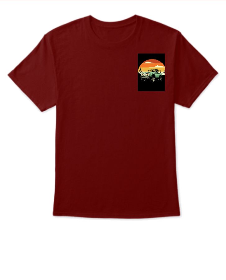 Printed Jeep Half Sleeve T-shirt  - Front