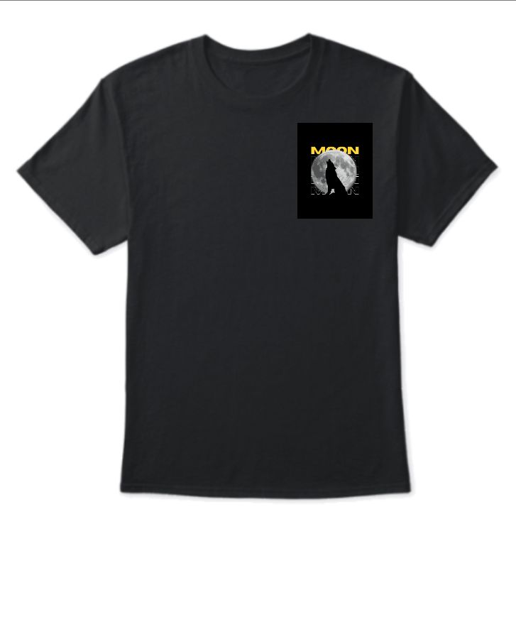 Printed MOON WOLF Half T-shirt  - Front