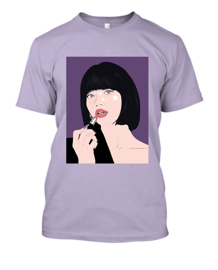 Purple lit Blackpink's lisa themed |half sleeved t-shirt - Front