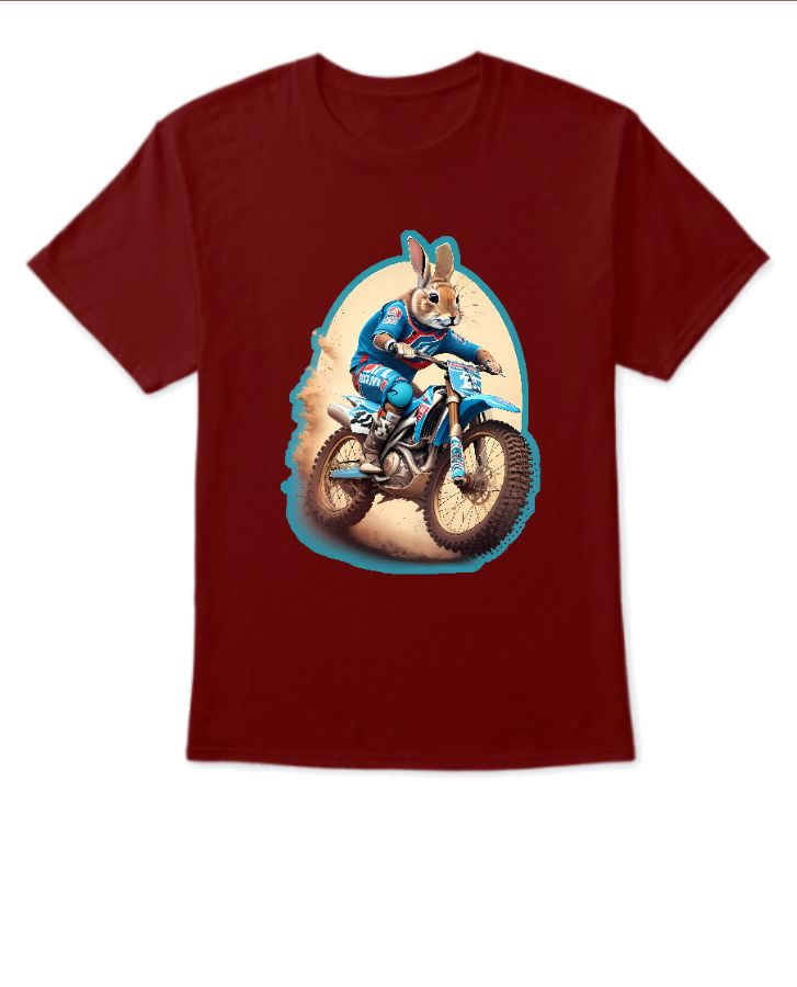 Hare on the Move: Rabbit Riding Motocross with Speed and Style - Front