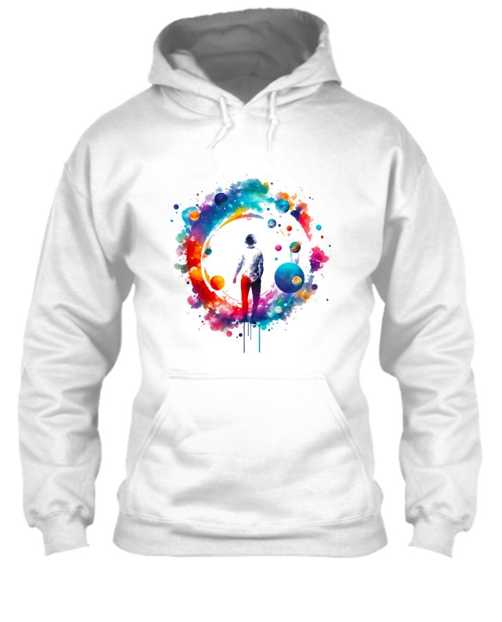 Rainbow Colour Design Printed Hoodie. - Front