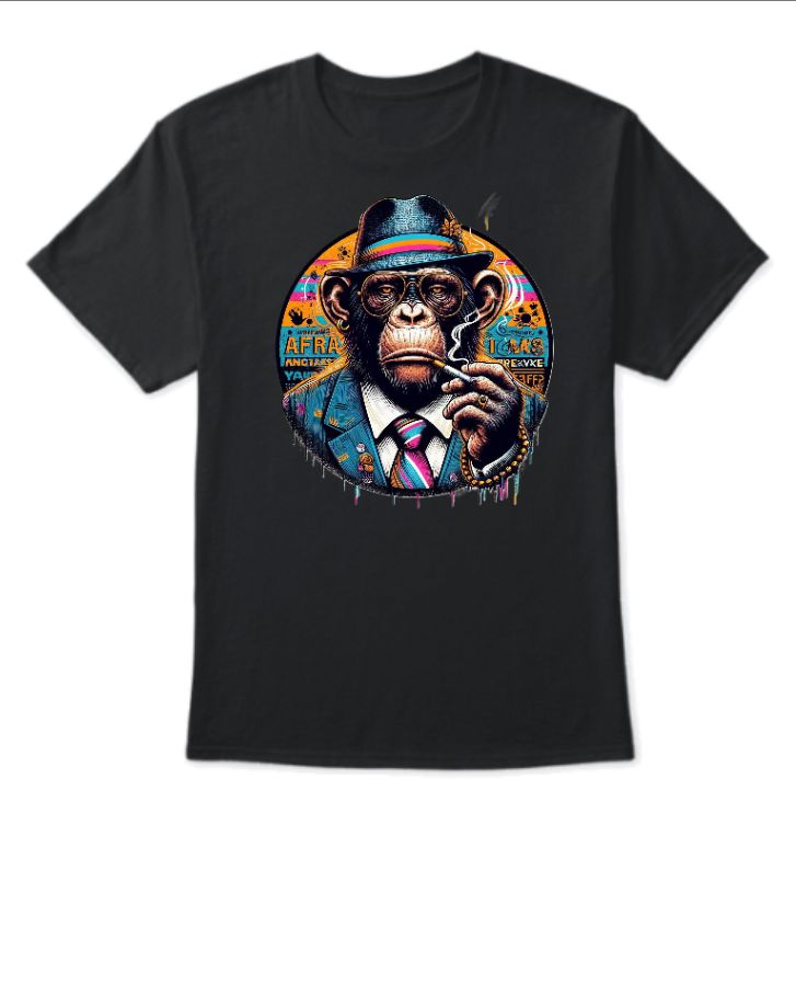 Ravegrind's Don Chimp T-shirt. - Front